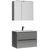 BADEZIMMER 3-teilig  in 81 cm  - Schieferfarben/Schwarz, MODERN, Holzwerkstoff/Stein (81cm) - Nobilia