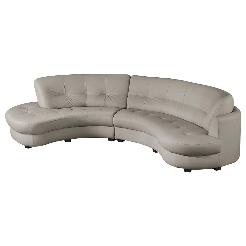 Thumbnail - Livetastic Ecksofa Bretania, Hellgrau, Textil, Leder, Echtleder, Rindleder, 4-Sitzer, Füllung: Polyester, Ottomane links...