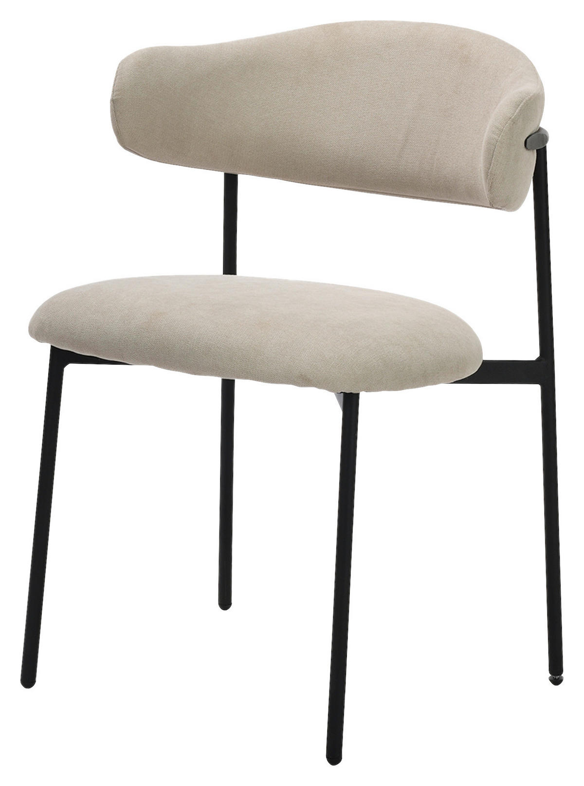 STUHL-SET 2 Stück  in Stahl Webstoff  - Taupe/Schwarz, Design, Textil/Metall (58/78/54,5cm) - MID.YOU