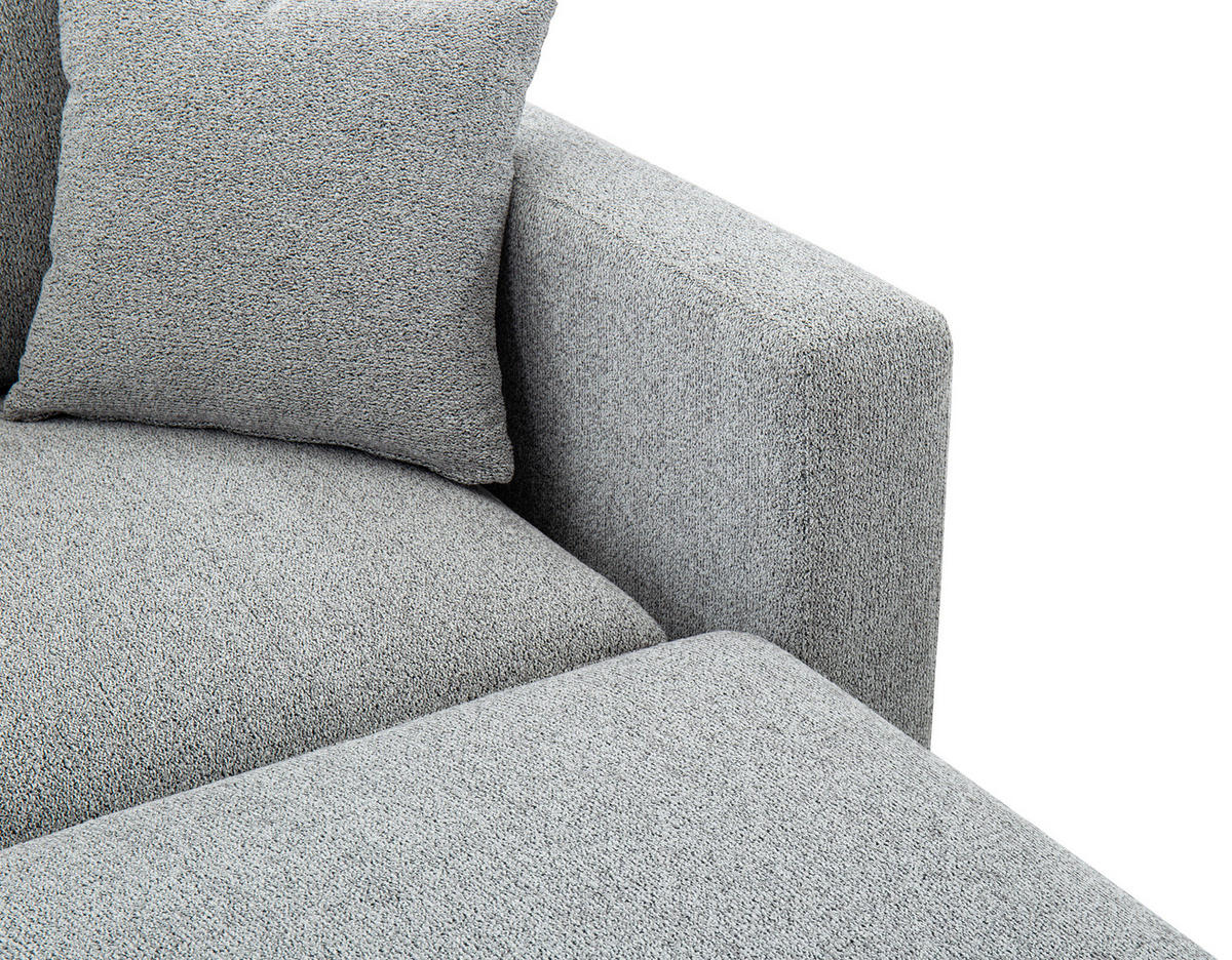 SCHLAFSOFA Leinenoptik Hellgrau  - Hellgrau/Schwarz, Design, Holz/Textil (220,5/86/96cm) - Livetastic