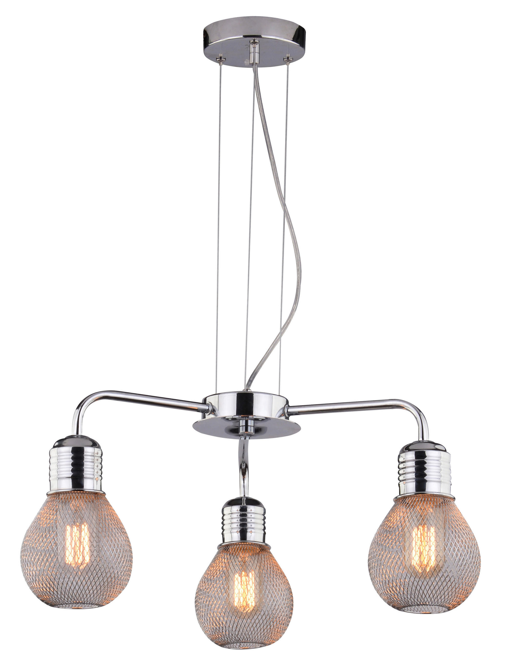 PENDELLEUCHTE 46/46/125 cm  - Chromfarben, KONVENTIONELL, Metall (46/46/125cm)