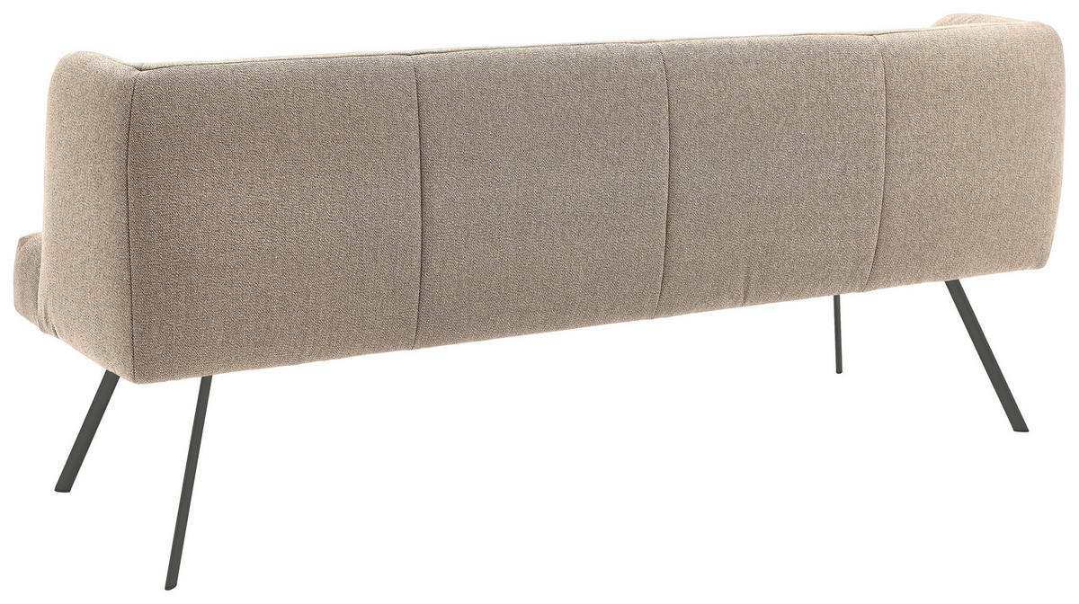 SITZBANK in Metall, Textil Anthrazit, Sandfarben  - Sandfarben/Anthrazit, Design, Textil/Metall (160/87/64cm) - Venjakob