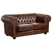 CHESTERFIELD-SOFA in Echtleder Braun  - Nussbaumfarben/Braun, Konventionell, Leder/Holzwerkstoff (174/74/98cm) - Max Winzer