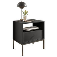 NACHTSCHRANK 54/56/39 cm  - Schwarz/Graphitfarben, MODERN, Holzwerkstoff/Metall (54/56/39cm) - MID.YOU