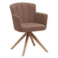 ARMLEHNSTUHL in Holz, Textil Altrosa, Wildeiche  - Wildeiche/Altrosa, Design, Holz/Textil (58/83/62cm) - Venjakob