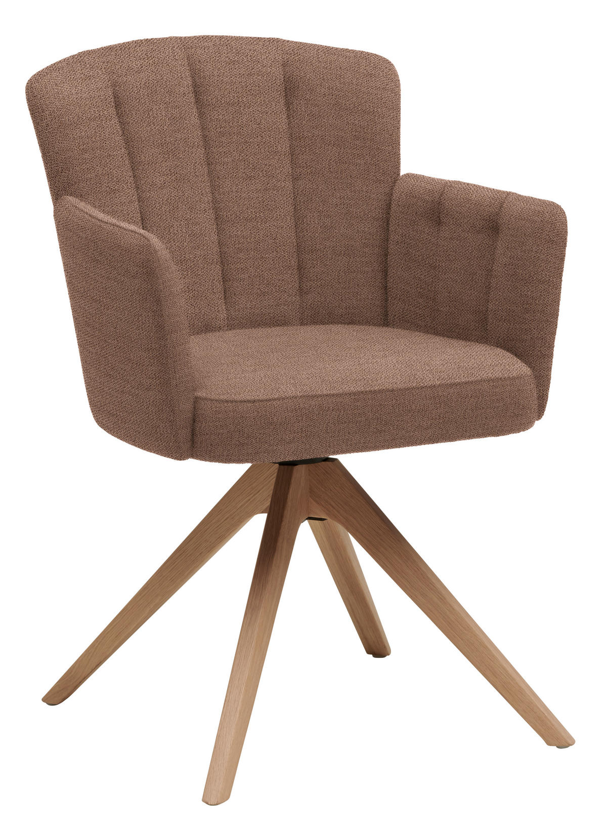 ARMLEHNSTUHL in Holz, Textil Altrosa, Wildeiche  - Wildeiche/Altrosa, Design, Holz/Textil (58/83/62cm) - Venjakob