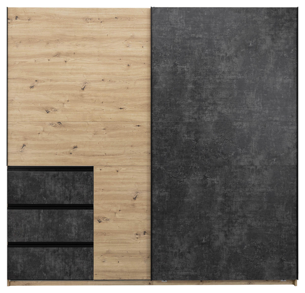 SCHIEBETÜRENSCHRANK 215/205/61,5 cm  - Taupe/Schwarz, MODERN, Holzwerkstoff/Metall (215/205/61,5cm) - MID.YOU