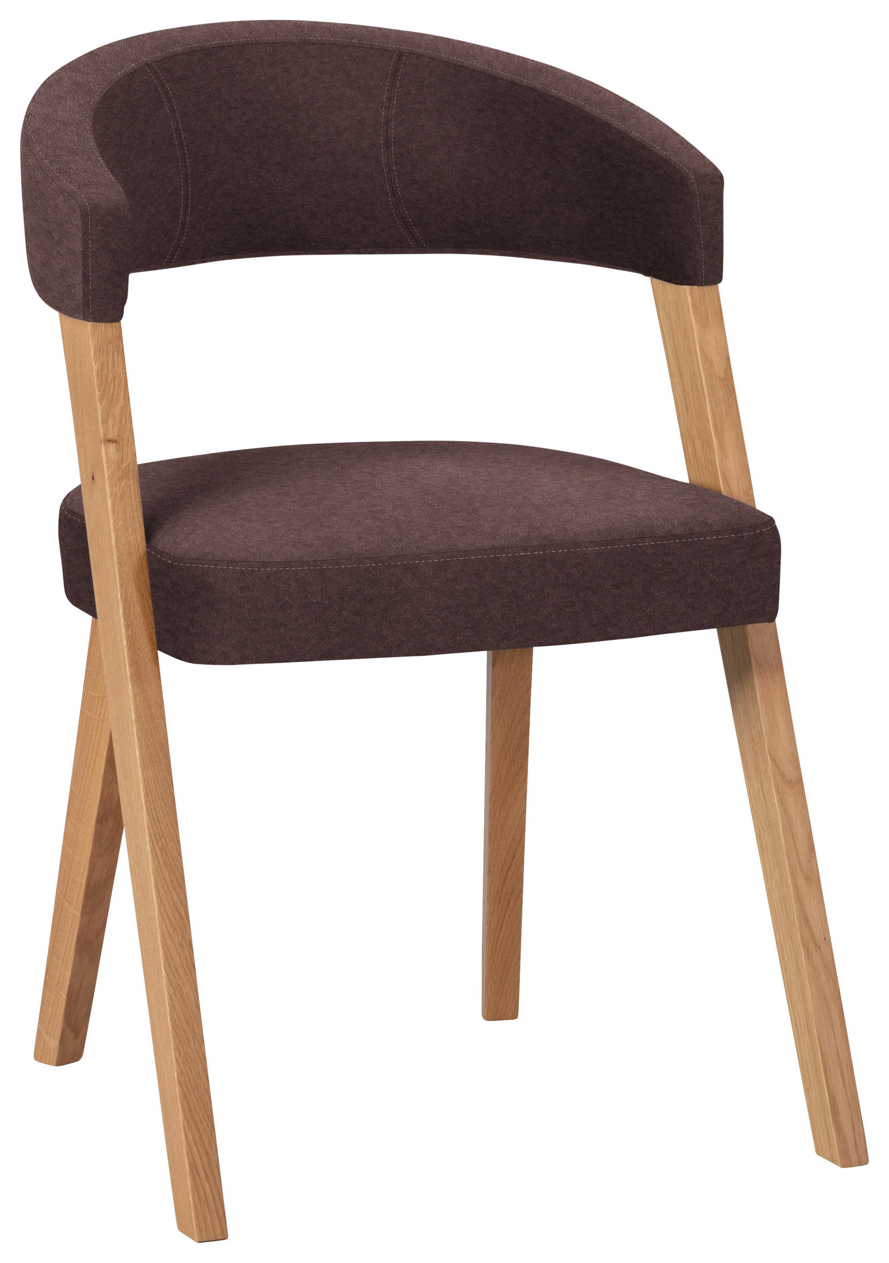 STUHL in Holz, Textil Dunkelbraun, Wildeiche  - Wildeiche/Eichefarben, MODERN, Holz/Textil (56/81/66cm) - Venda