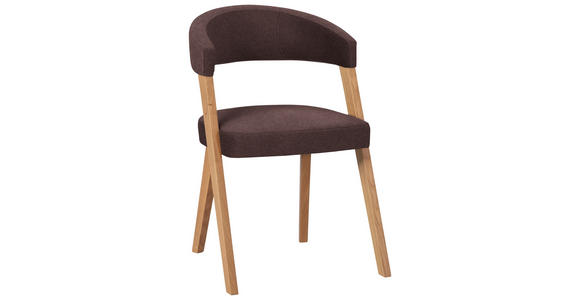 STUHL in Holz, Textil Dunkelbraun, Wildeiche - Wildeiche/Eichefarben, MODERN, Holz/Textil (56/81/66cm) - Venda