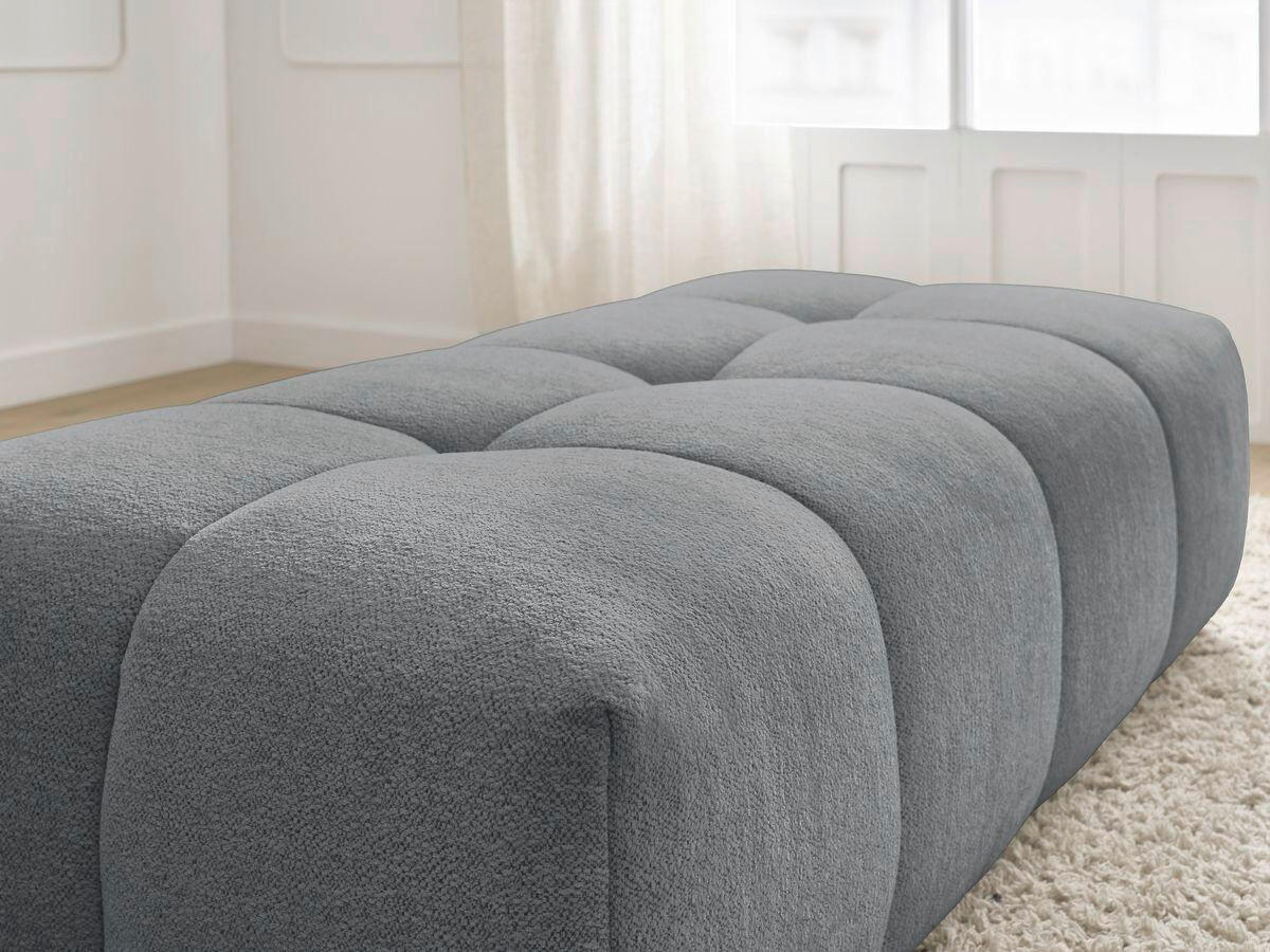 HOCKER EVEREST Flachgewebe Dunkelgrau  - Dunkelgrau/Schwarz, MODERN, Kunststoff/Textil (166/100/40cm)