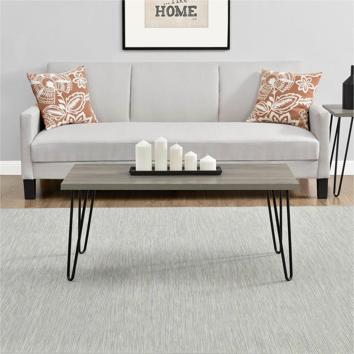 COUCHTISCH Owen 105/49/45 cm rechteckig Eichefarben  - Eichefarben/Schwarz, Design, Holzwerkstoff/Metall (105/49/45cm) - MID.YOU