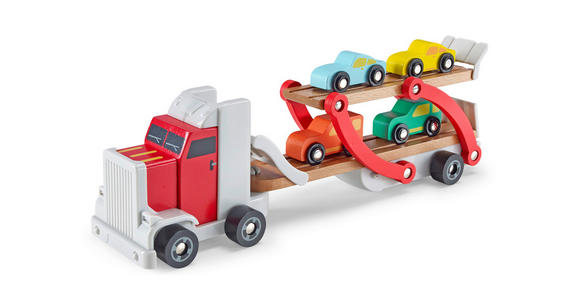 AUTOTRANSPORTER  - Multicolor, Natur, Holz/Holzwerkstoff (37,7/9,2/13,5cm) - My Baby Lou