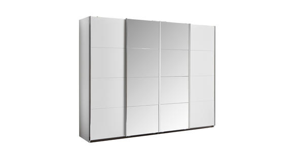 SCHWEBETÜRENSCHRANK  in Weiß  - Chromfarben/Weiß, Design, Holzwerkstoff/Metall (316/230/62cm) - Carryhome