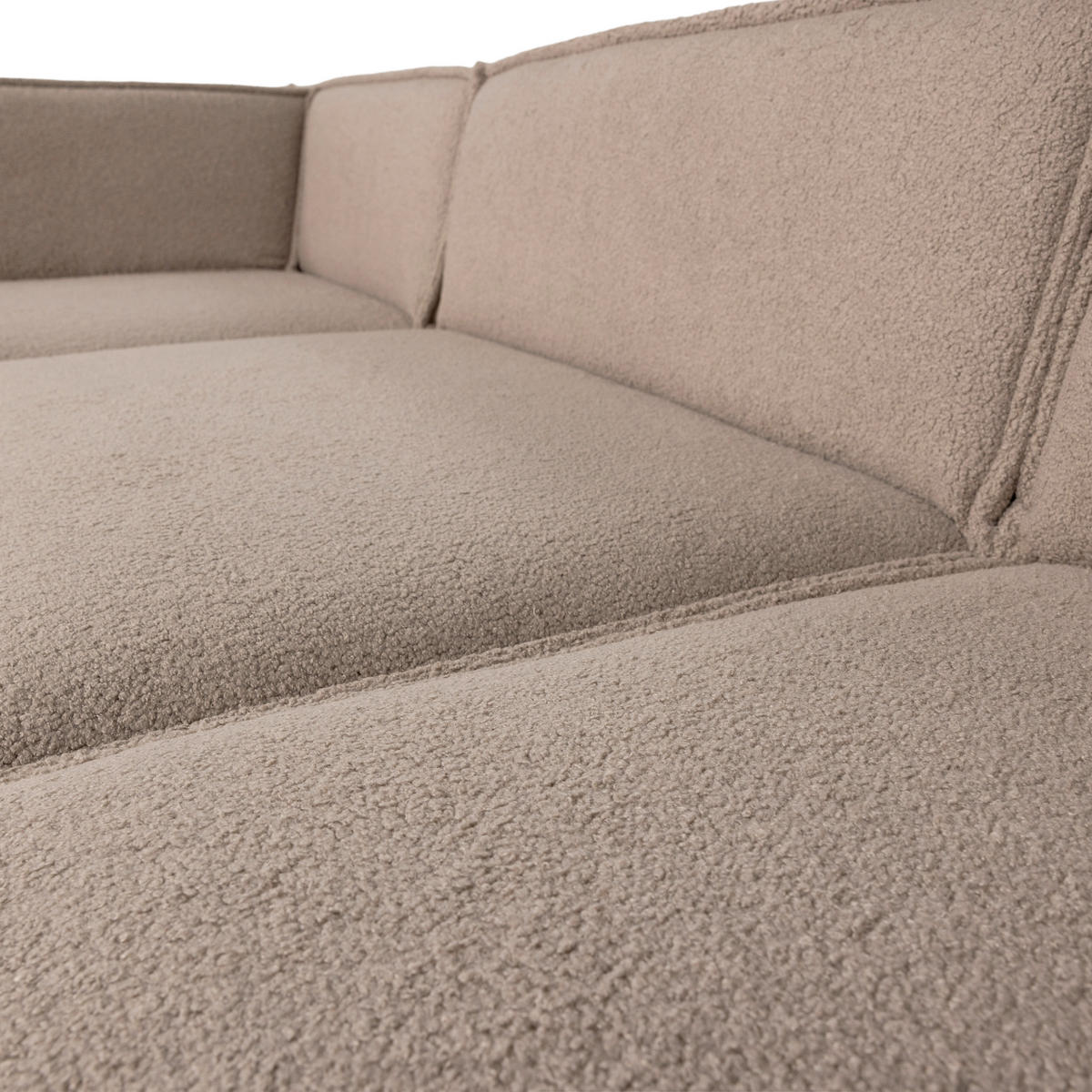 ECKSOFA Manu in Teddystoff Taupe  160/286 cm  - Taupe/Schwarz, MODERN, Kunststoff/Textil (160/286cm) - Livetastic