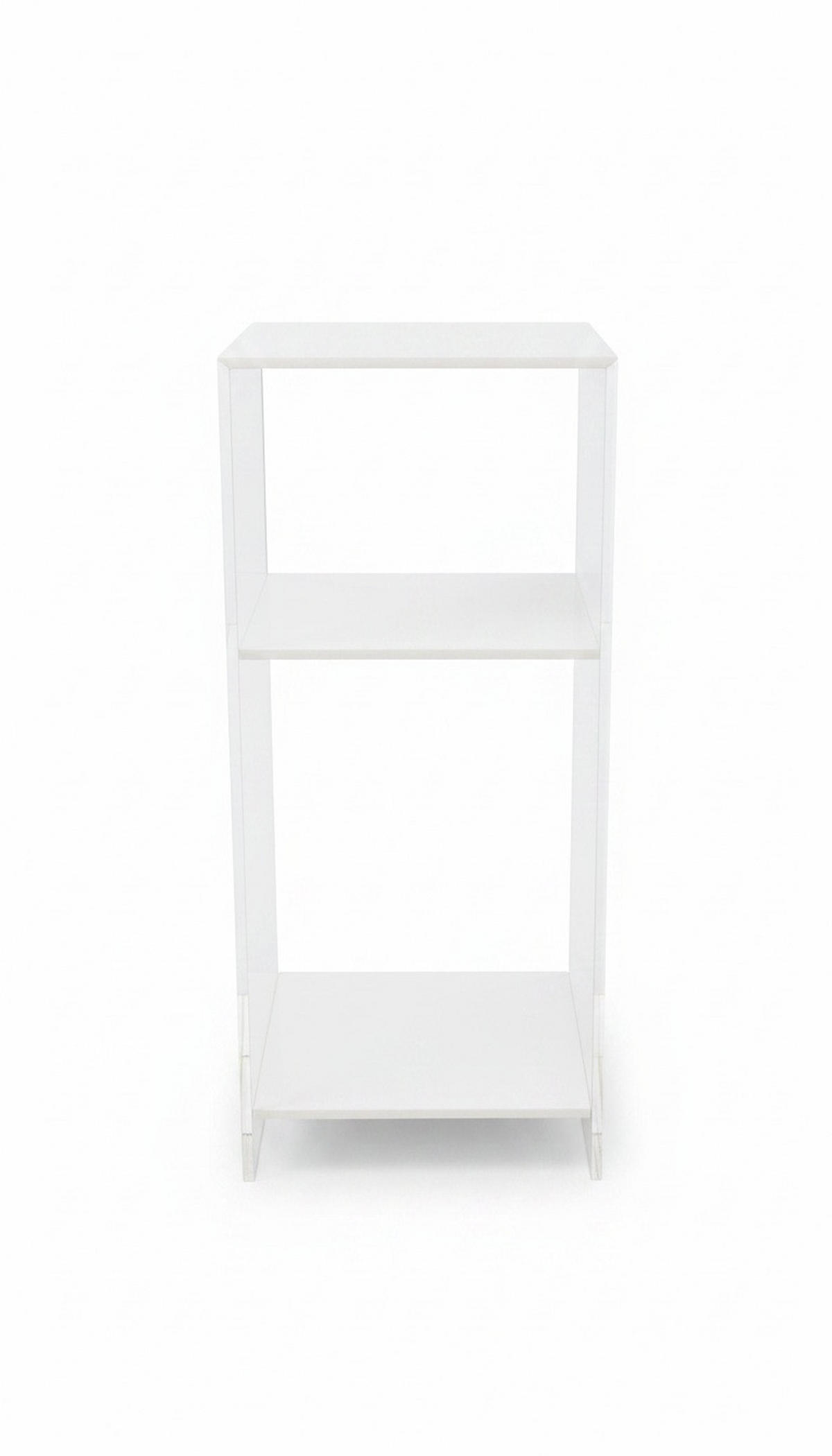 BEISTELLTISCH 25/25/65 cm Klar, Weiß  - Klar/Weiß, Design, Kunststoff (25/25/65cm)