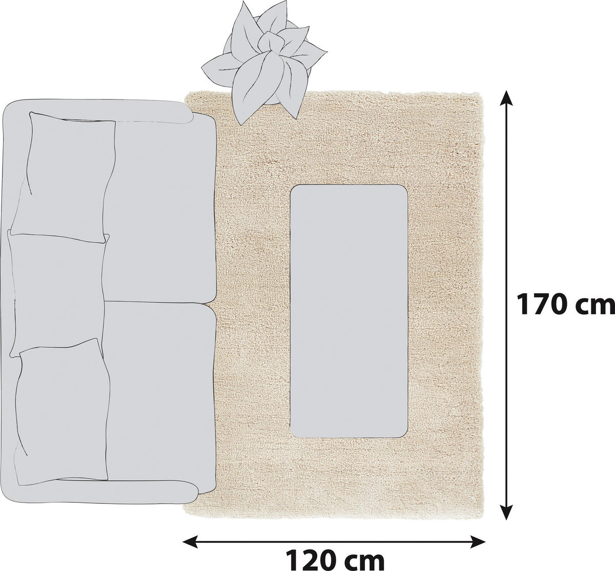 HOCHFLORTEPPICH 120/170 cm Relaxx Beige  - Beige, KONVENTIONELL, Textil (120/170cm) - Esprit
