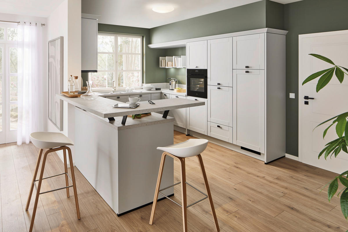 EINBAUKÜCHE   - Hellgrau, Design, Holzwerkstoff - Xora