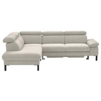 ECKSOFA in Flachgewebe Beige  - Beige/Schwarz, Design, Holzwerkstoff/Textil (217/272cm) - Pure Home Comfort