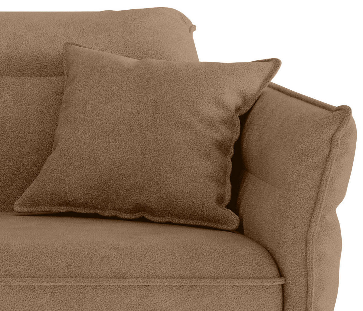 ROHOVÁ SEDACIA SÚPRAVA, textil, svetlohnedá - svetlohnedá/farba ušľachtilej ocele, Design, kov/textil (185/265cm) - Livetastic