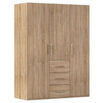 DREHTÜRENSCHRANK  in Sonoma Eiche  - Silbereichenfarben/Sonoma Eiche, Design, Holzwerkstoff/Kunststoff (151/197/60cm) - Novel