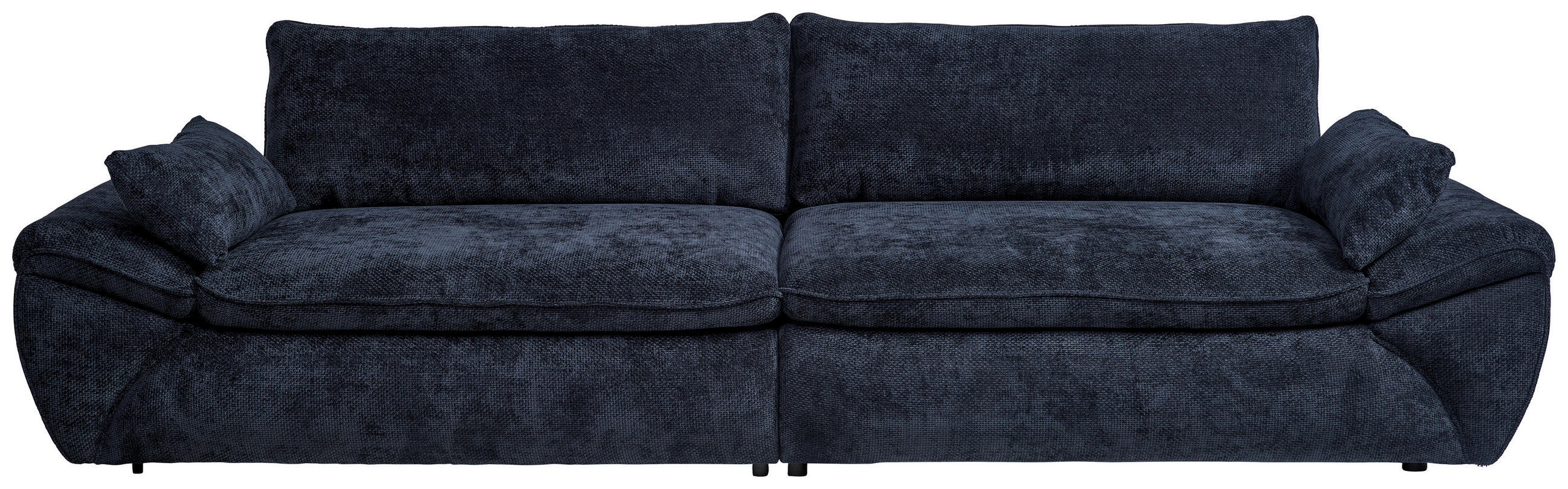 BIGSOFA Struktur Dunkelblau  - Schwarz/Dunkelblau, KONVENTIONELL, Kunststoff/Textil (302/80/120cm) - Hom`in