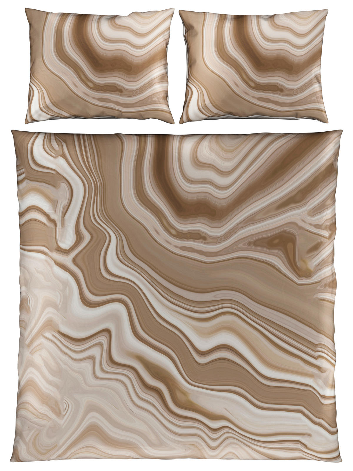 OBOJESTRANSKA POSTELJNINA WAVY 200/200 cm saten naravne barve  - naravne barve, Konvencionalno, tekstil (200/200cm) - Esposa