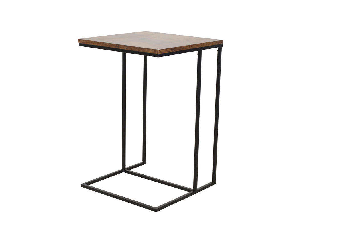 BEISTELLTISCH 40/40/60 cm Braun quadratisch  - Schwarz/Braun, Design, Holzwerkstoff/Metall (40/40/60cm) - MID.YOU