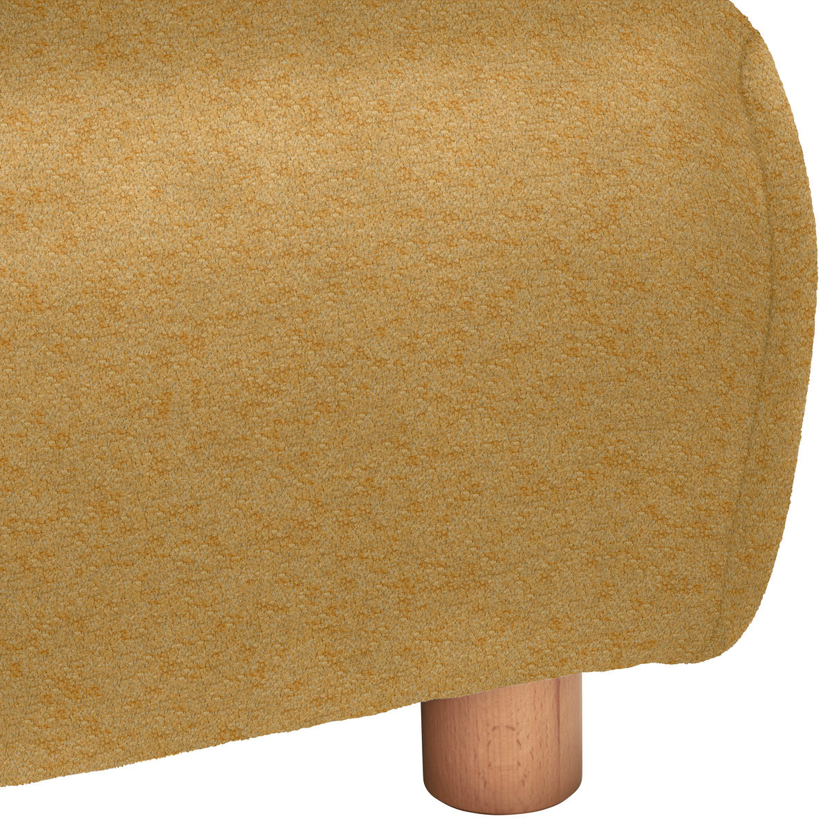 ECKSOFA in Velours Currygelb  - Currygelb/Buchefarben, Design, Holz/Textil (329/150cm) - Lomoco
