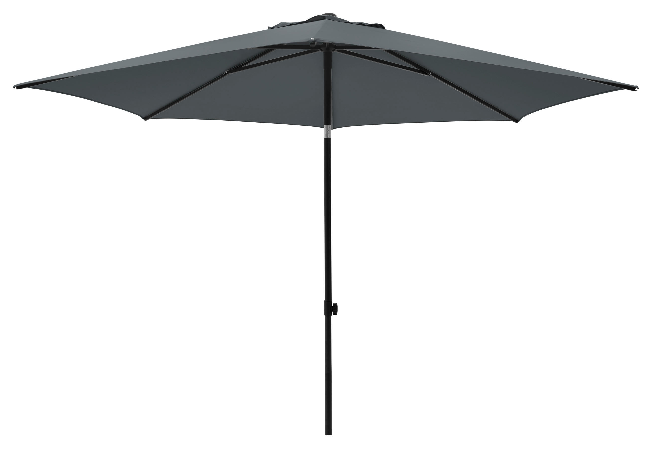 SONNENSCHIRM 250 cm Grau  - Schwarz/Grau, Basics, Kunststoff/Textil (250/250cm)