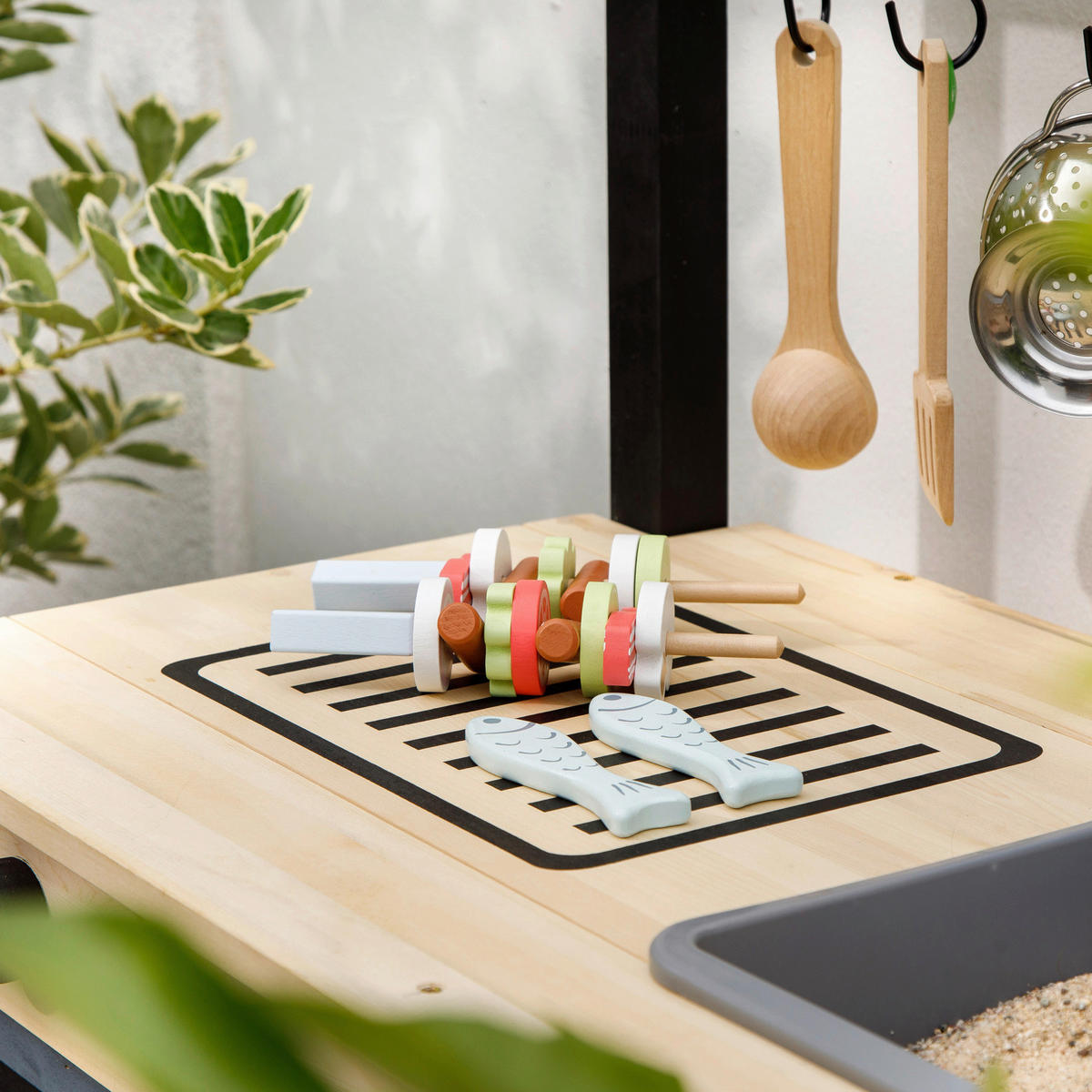 MATSCHKÜCHE GRILL & CHILL MUDDY BUDDY Grill & Chill  - Schwarz/Naturfarben, Basics, Holz/Kunststoff (80/40/90cm) - MUDDY BUDDY