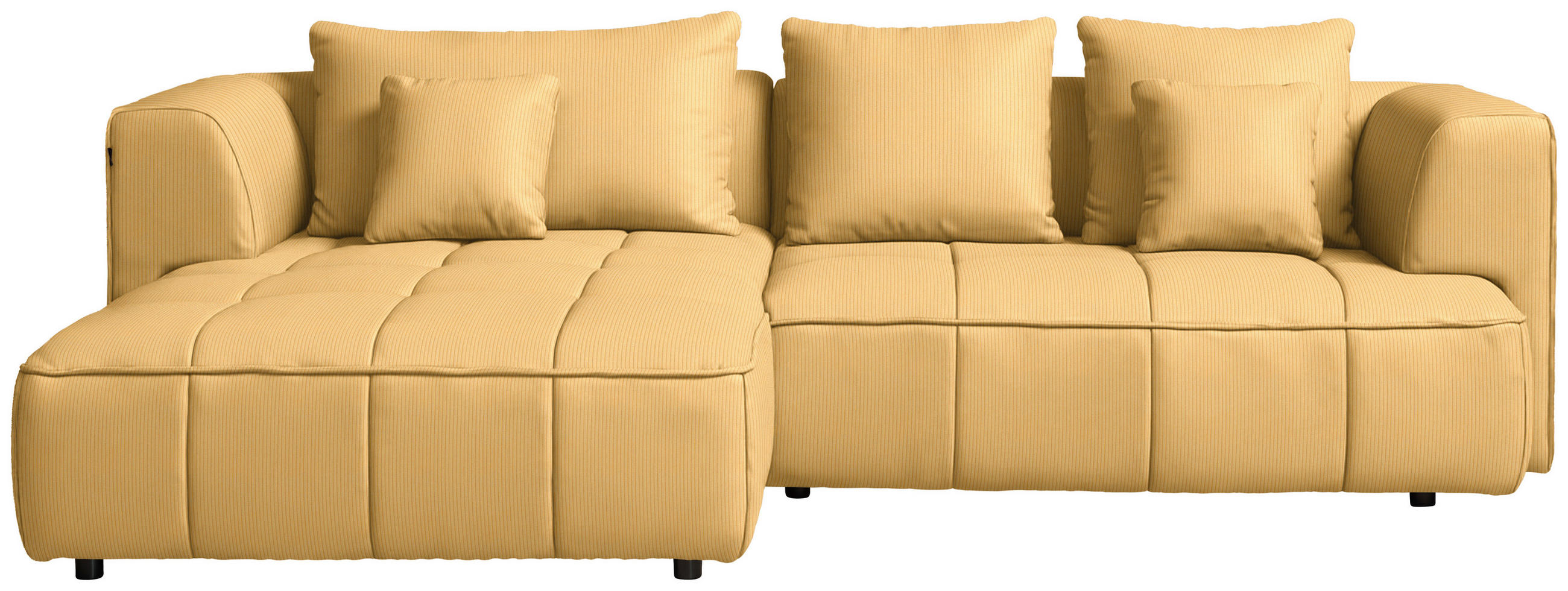 ECKSOFA Feincord Gelb  - Gelb/Schwarz, Design, Kunststoff/Textil (188/288cm) - Welnova