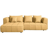 ECKSOFA Feincord Gelb  - Gelb/Schwarz, Design, Kunststoff/Textil (188/288cm) - Welnova