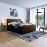 BOXSPRINGBETT 180/200 cm  in Braun  - Schwarz/Braun, Modern, Holz/Textil (180/200cm) - MID.YOU