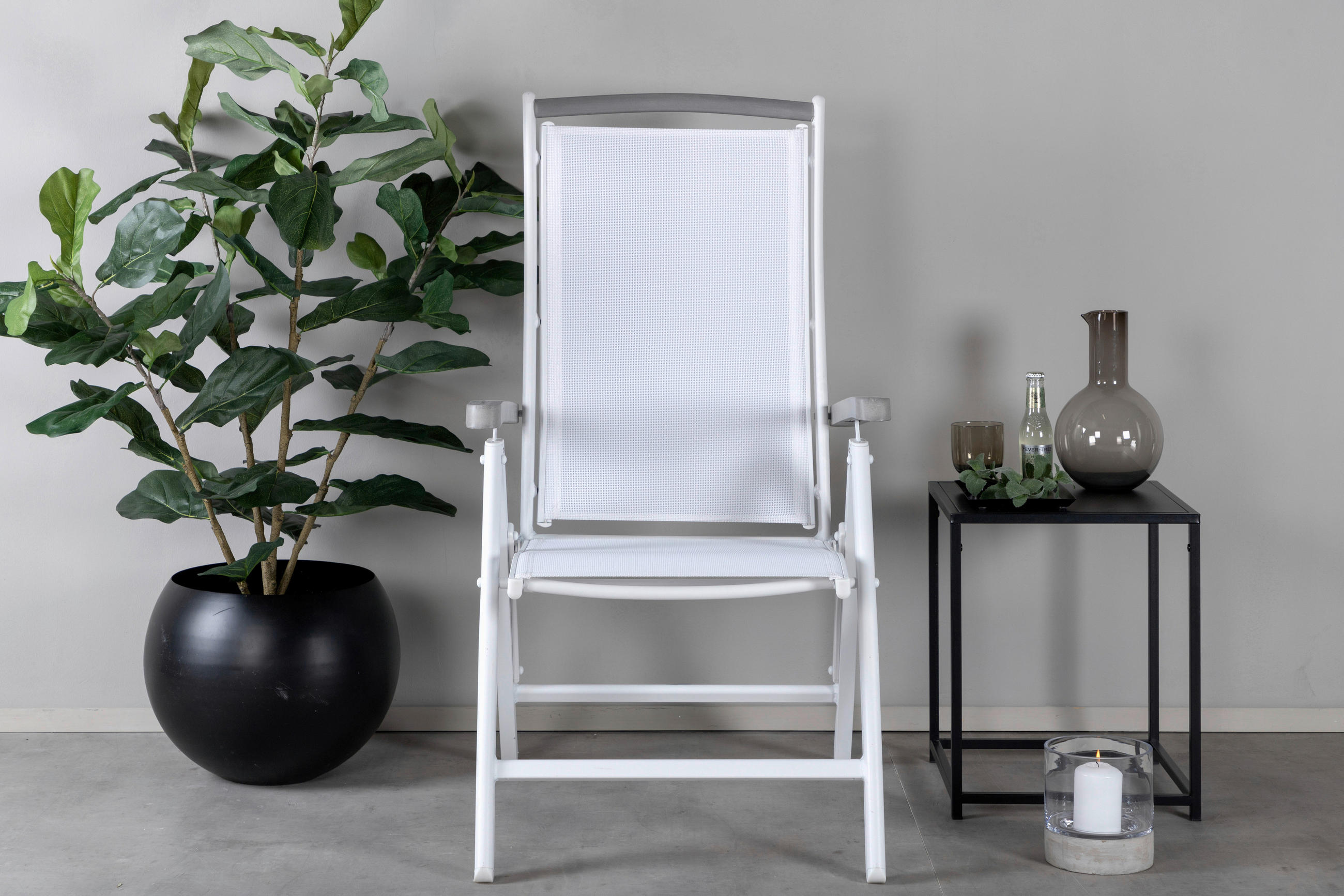 GARTENSESSEL-SET Metall Weiß  - Weiß, KONVENTIONELL, Metall (60/110/60cm) - Gardenson