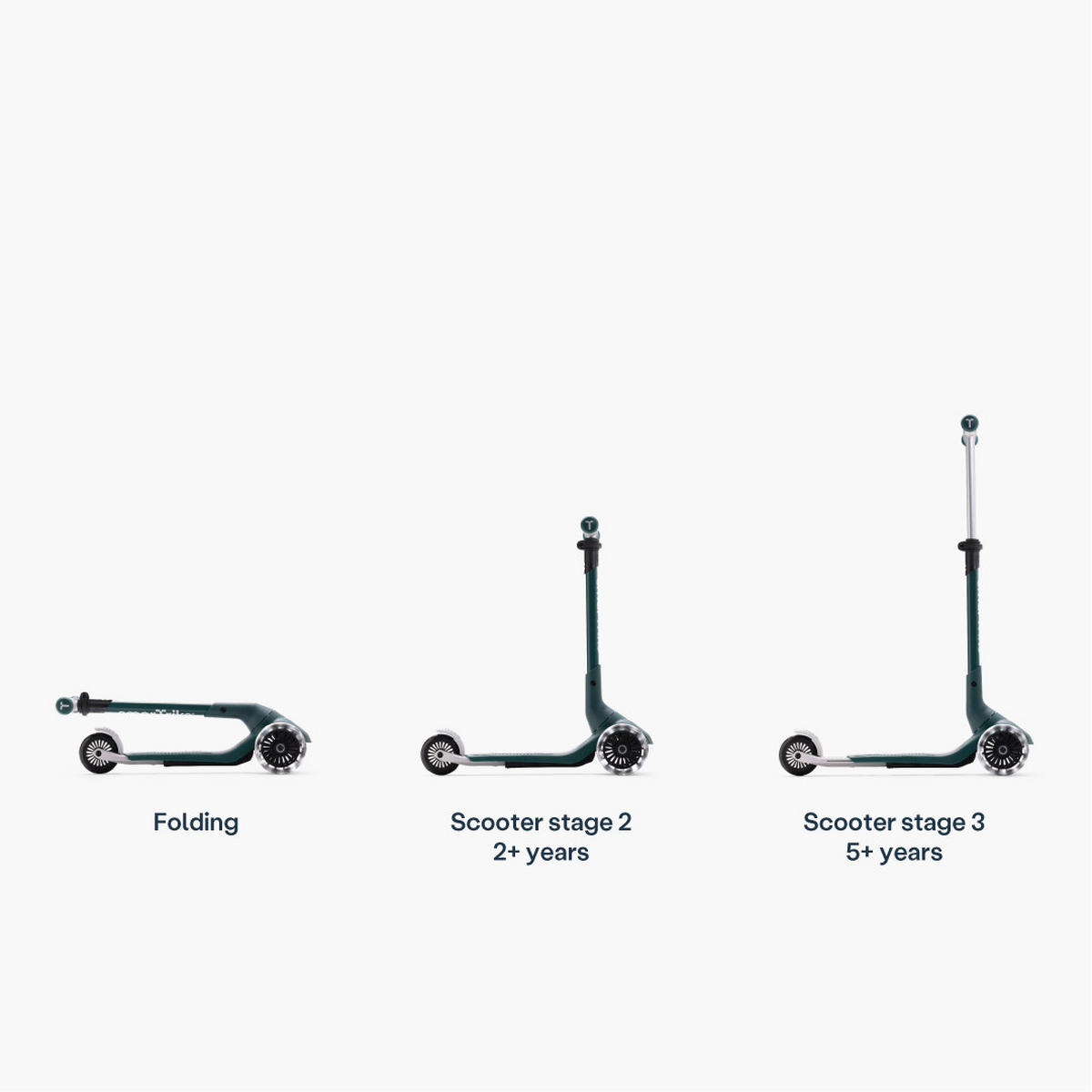 KINDERSCOOTER Xtend Mini+  - Dunkelgrün, Basics, Metall (24/90,5/66cm)