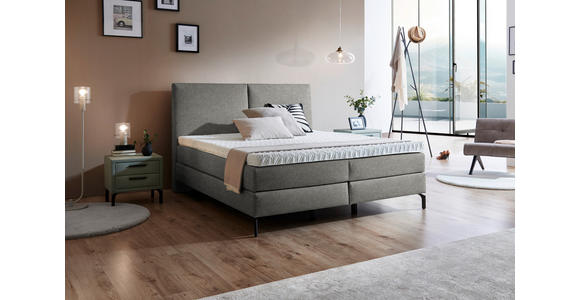 BOXSPRINGBETT 160/200 cm  in Taupe  - Taupe/Schwarz, KONVENTIONELL, Textil/Metall (160/200cm) - Dieter Knoll