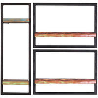 WANDREGALSET 80/75/25 cm  - Multicolor/Schwarz, Design, Holz/Metall (80/75/25cm) - MID.YOU