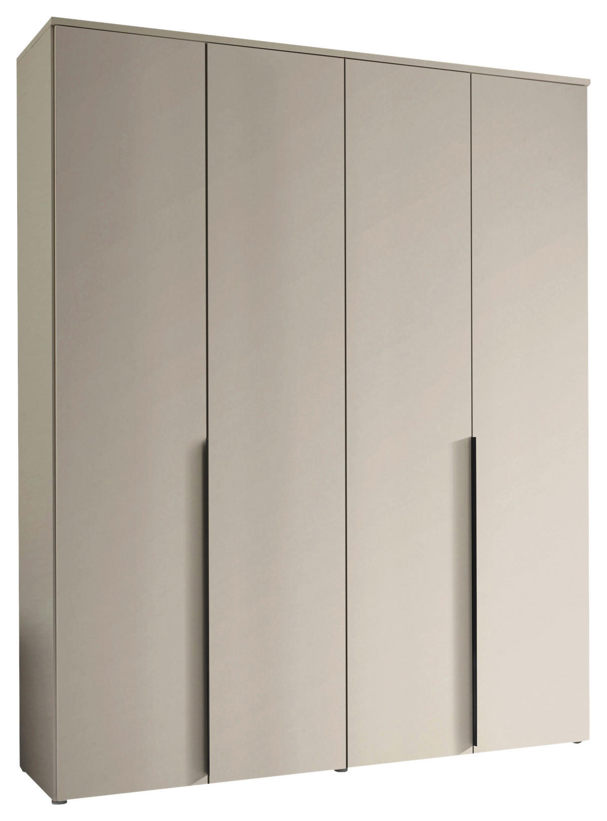 DREHTÜRENSCHRANK 180/225/52 cm 4-türig Kaschmir  - Kaschmir/Schwarz, MODERN, Holzwerkstoff/Kunststoff (180/225/52cm) - MID.YOU