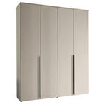 DREHTÜRENSCHRANK  in Kaschmir  - Kaschmir/Schwarz, MODERN, Holzwerkstoff/Kunststoff (180/225/52cm) - Carryhome