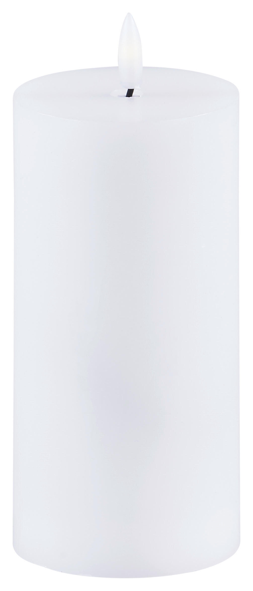 Led-kerze Mara Weiß Mit Timer Dxh: 7,5x17,8 Cm