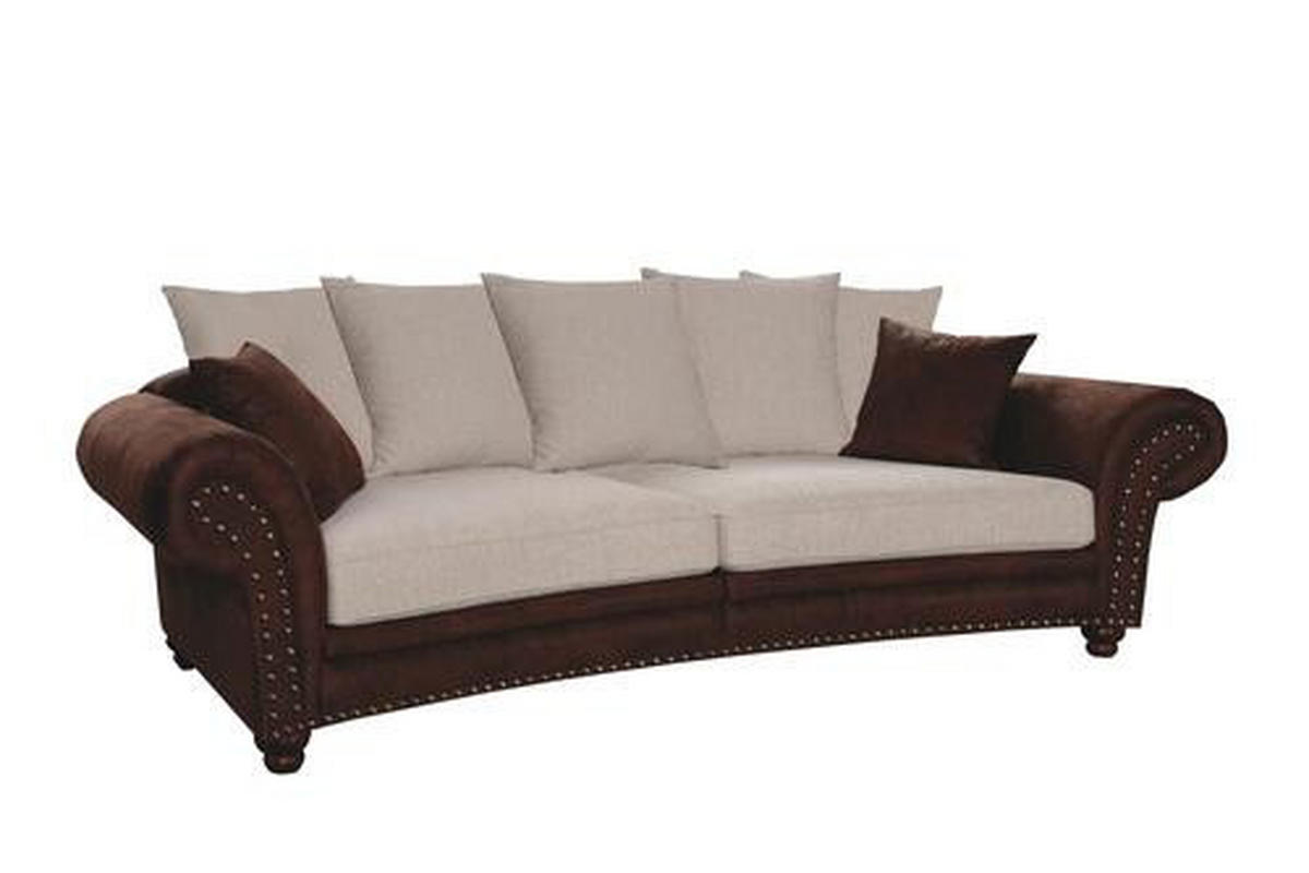 MEGA SOFA braon, bež  - braon/bež, Romantično / Seoski, tekstil/drvo (276/81/140cm) - Landscape