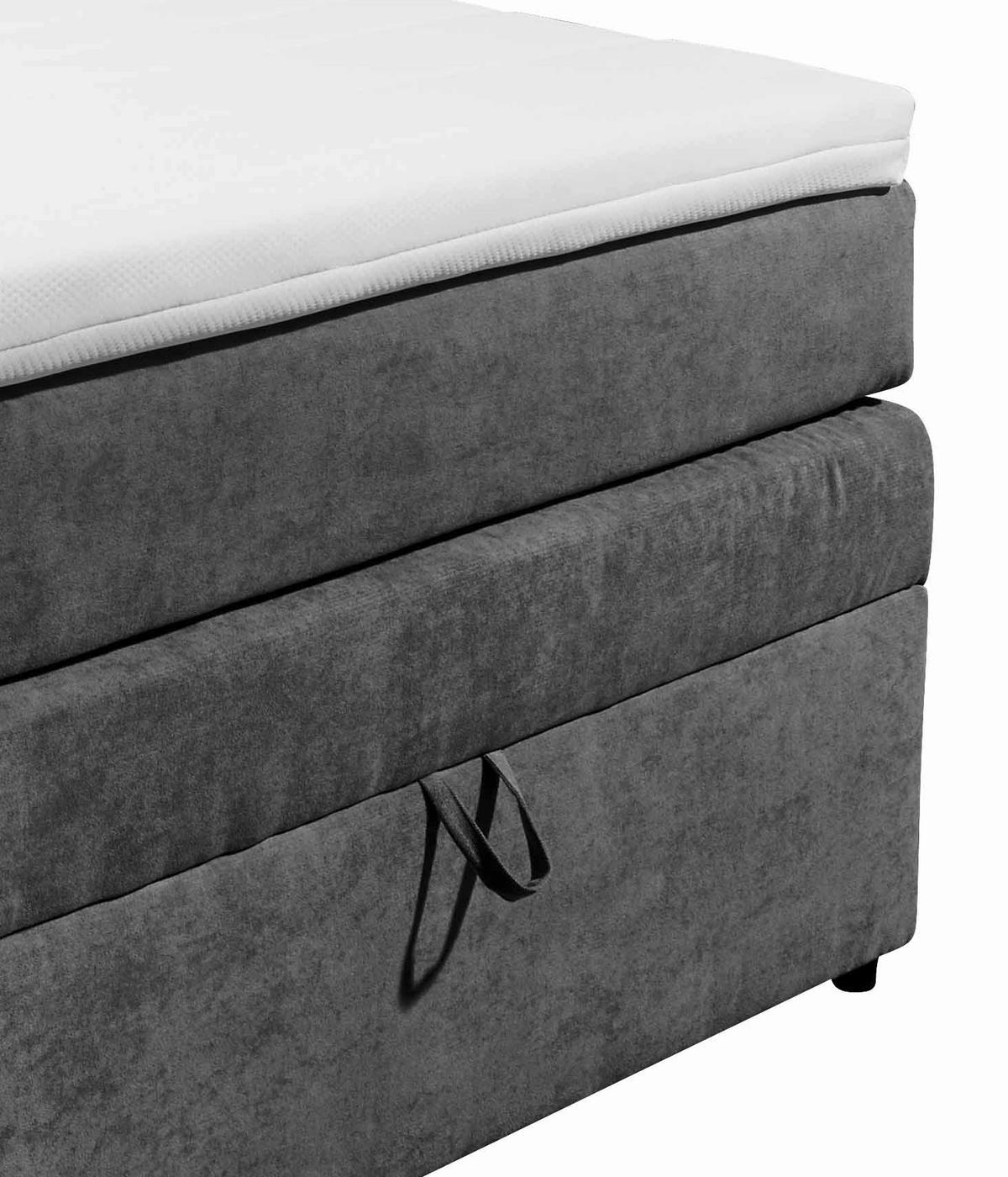 BOXSPRINGBETT 120/200 cm  in Anthrazit  - Anthrazit, Konventionell, Kunststoff (120/200cm) - MID.YOU
