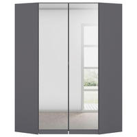 DREHTÜRENSCHRANK 117/197/54 cm,  in Grau, 2-türig  - Alufarben/Grau, KONVENTIONELL, Glas/Holzwerkstoff (117/197/54cm) - home24