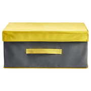 BOX MIT DECKEL - Grau, Textil (33/19/44cm)