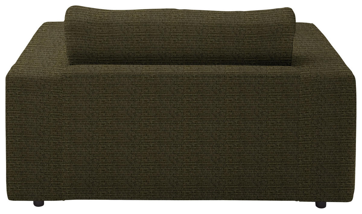 XXL-SESSEL in Chenille Olivgrün  - Schwarz/Olivgrün, Design, Kunststoff/Textil (150/86/170cm) - Lomoco
