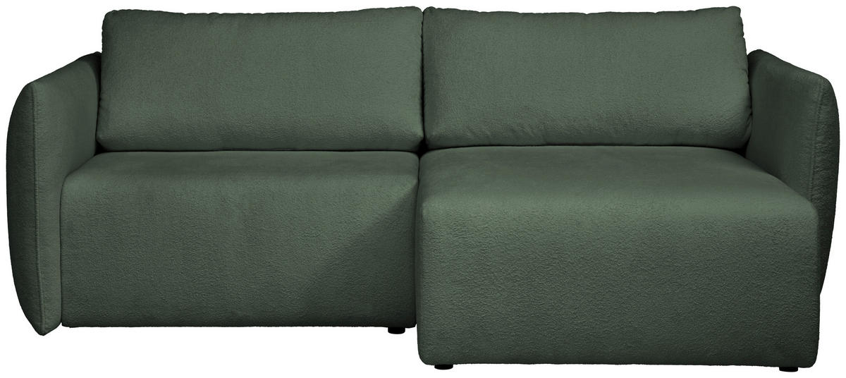 ECKSOFA Dunkelgrün Jersey  - Dunkelgrün/Schwarz, KONVENTIONELL, Kunststoff/Textil (238/148cm) - Carryhome