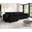 ECKSOFA Anthrazit Cord Zierkissen, Rückenkissen, Schlaffunktion, Rücken echt  - Anthrazit/Schwarz, MODERN, Kunststoff/Textil (350/168cm) - Xora