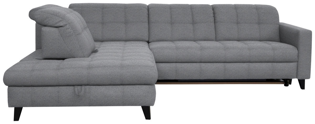 ECKSOFA in Webstoff Grau  - Schwarz/Grau, Design, Holz/Textil (216/297cm) - Xora