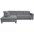 ECKSOFA in Webstoff Grau  216/297 cm  - Schwarz/Grau, Design, Holz/Textil (216/297cm) - Xora