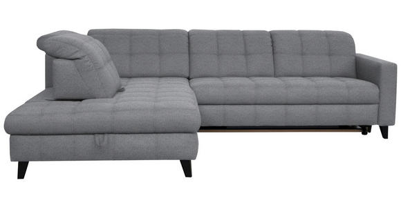 ECKSOFA in Webstoff Grau 216/297 cm - Schwarz/Grau, Design, Holz/Textil (216/297cm) - Xora